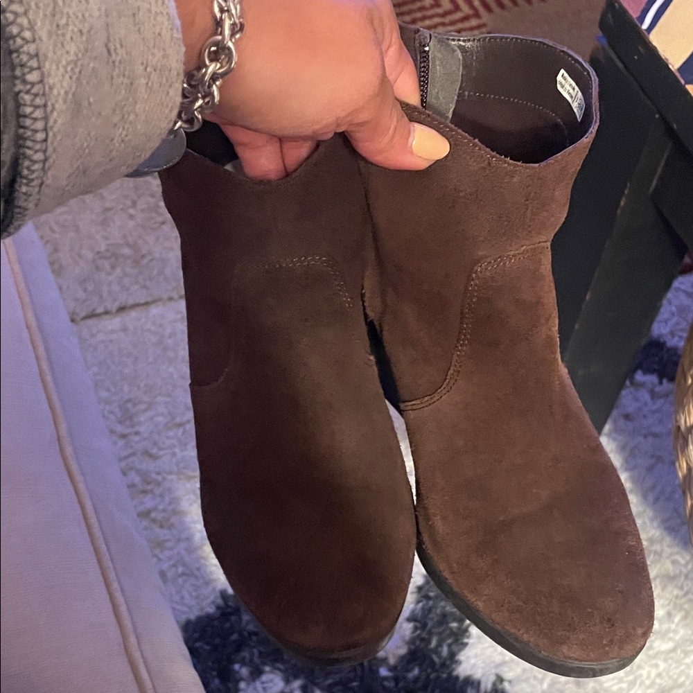 CROCS Brown Suede Ankle Booties
